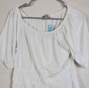 NWT LOFT White peasant-style blouse